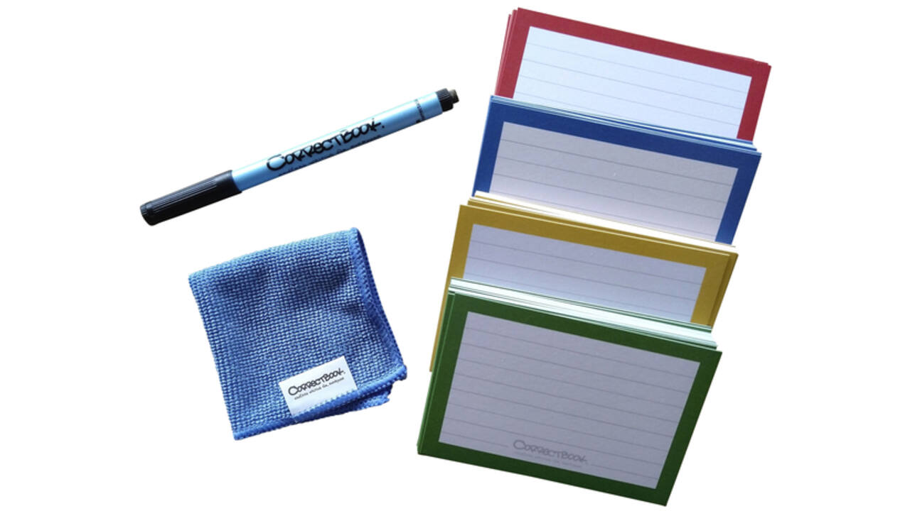 Flashcard Correctbook 75mmx110mm lijn assorti