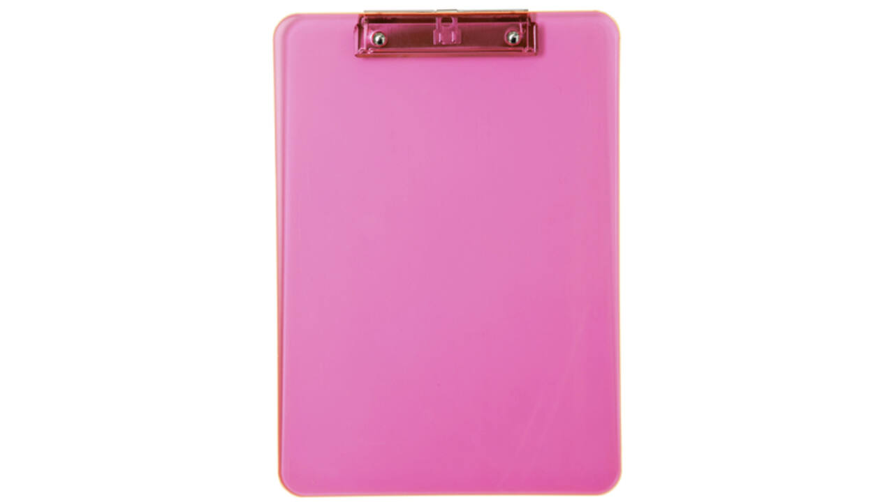 Klembord MAUL A4 staand transparant PS neon roze