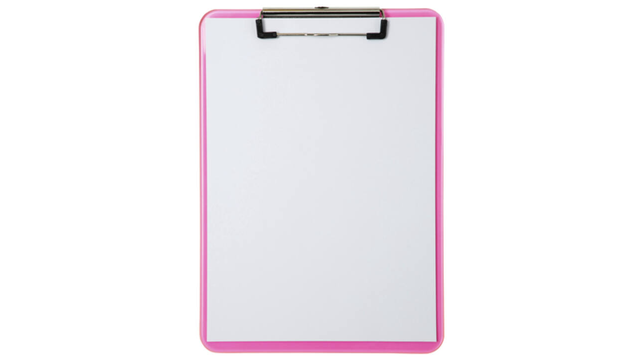 Klembord MAUL A4 staand transparant PS neon roze