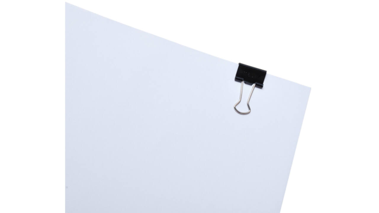 Papierklem MAUL 215 foldback 16mm capaciteit 5mm zwart 12 stuks