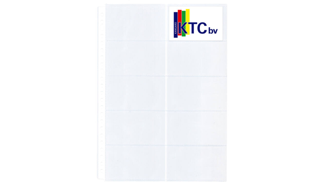 Showtas Kangaro A4 23-gaats PP 0.12mm voor 10 visitekaartjes 10 stuks
