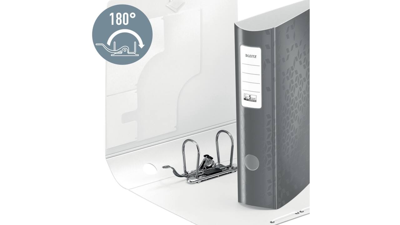 Ordner Leitz WOW active 180° 80mm PP A4 blauw