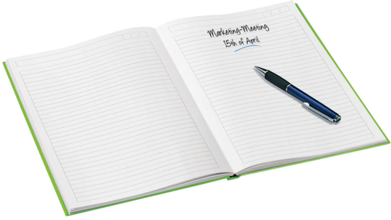 Notitieboek Leitz WOW A5 160blz 90gr lijn groen