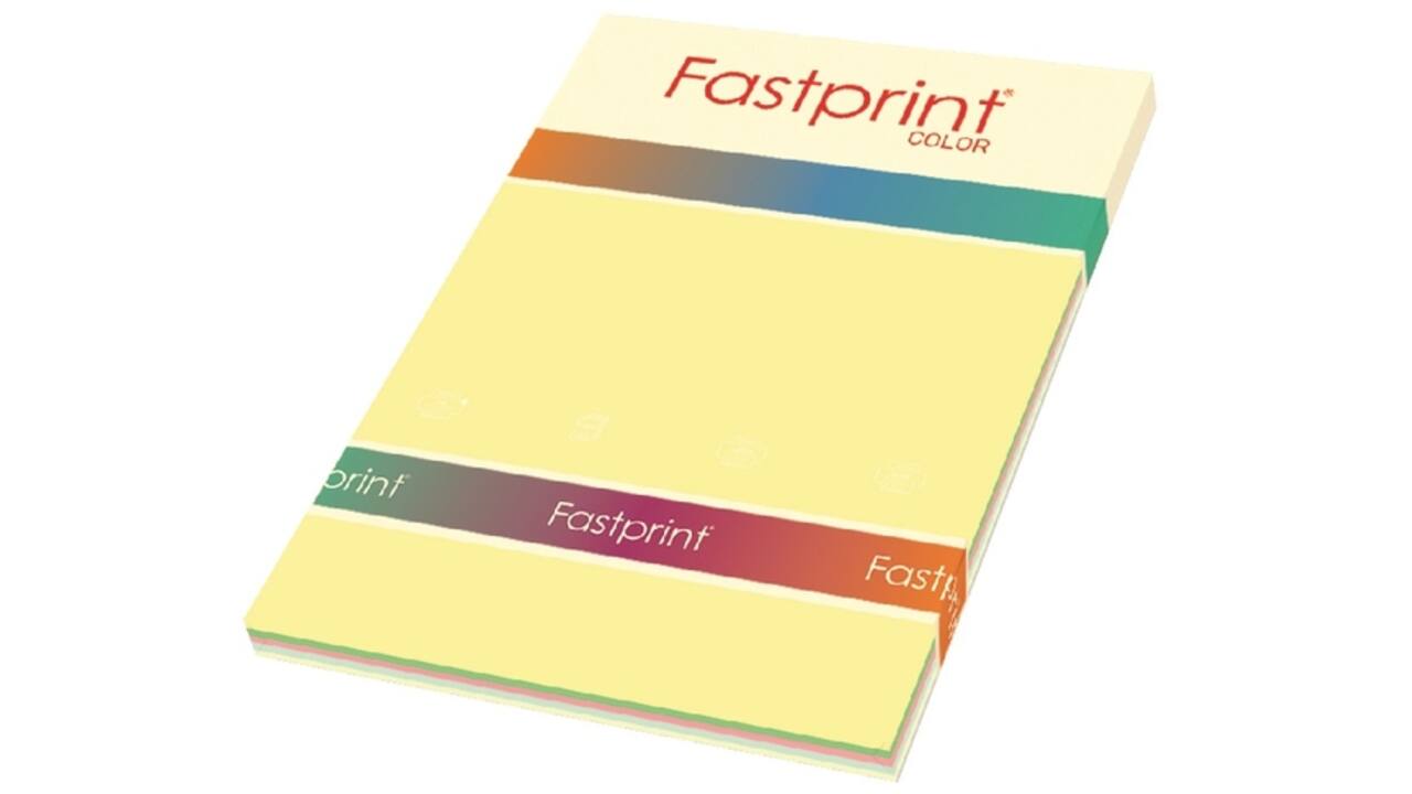 Kopieerpapier Fastprint A4 80gr 5 zachte kleuren 250vel
