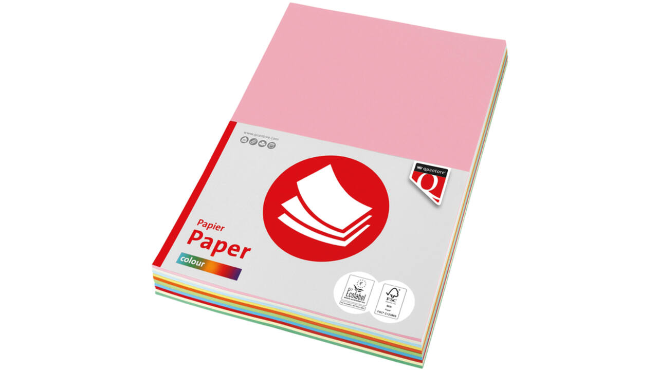 Kopieerpapier Quantore Colour A4 120gr 10 kleuren x 10 vel 100 vel