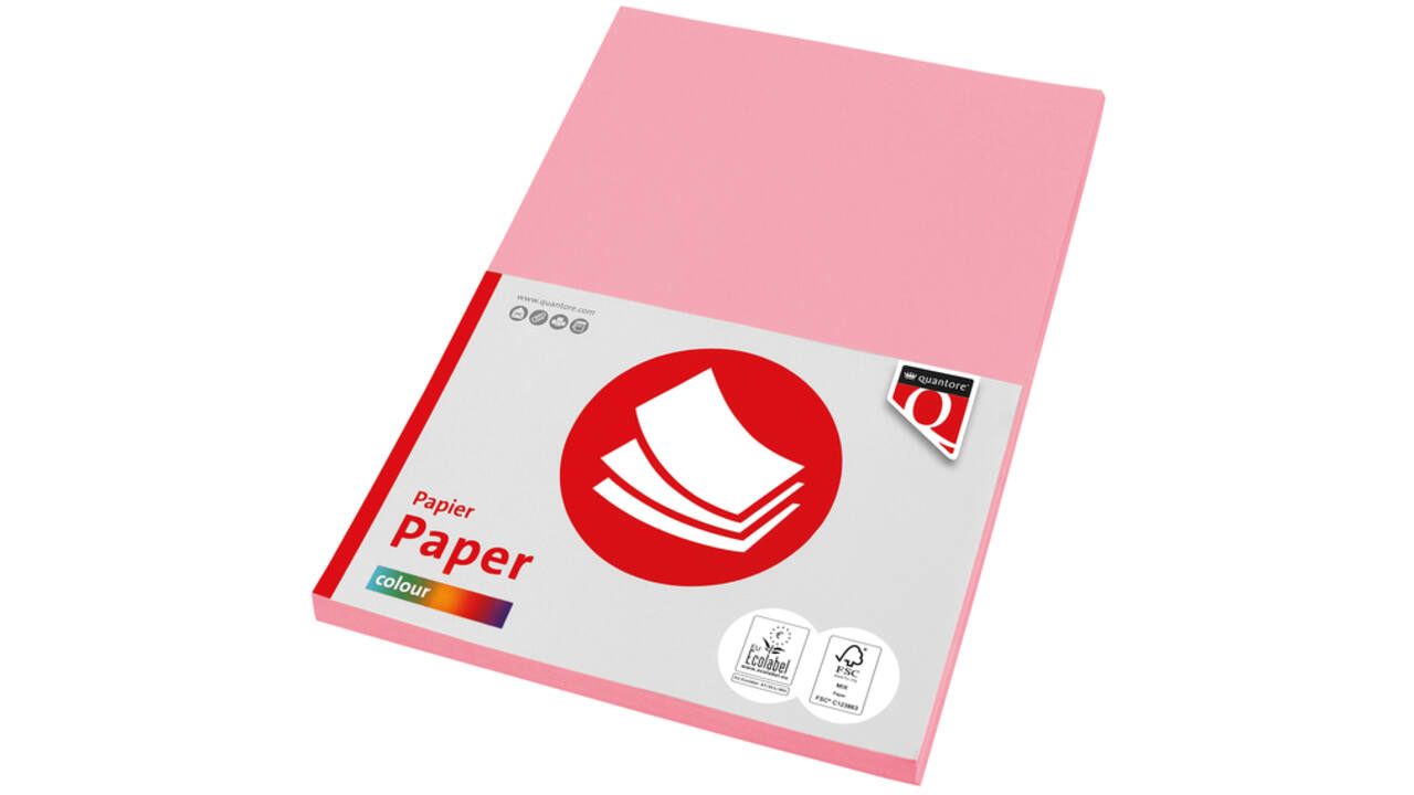 Kopieerpapier Quantore Colour A4 80gr lichtroze 100vel