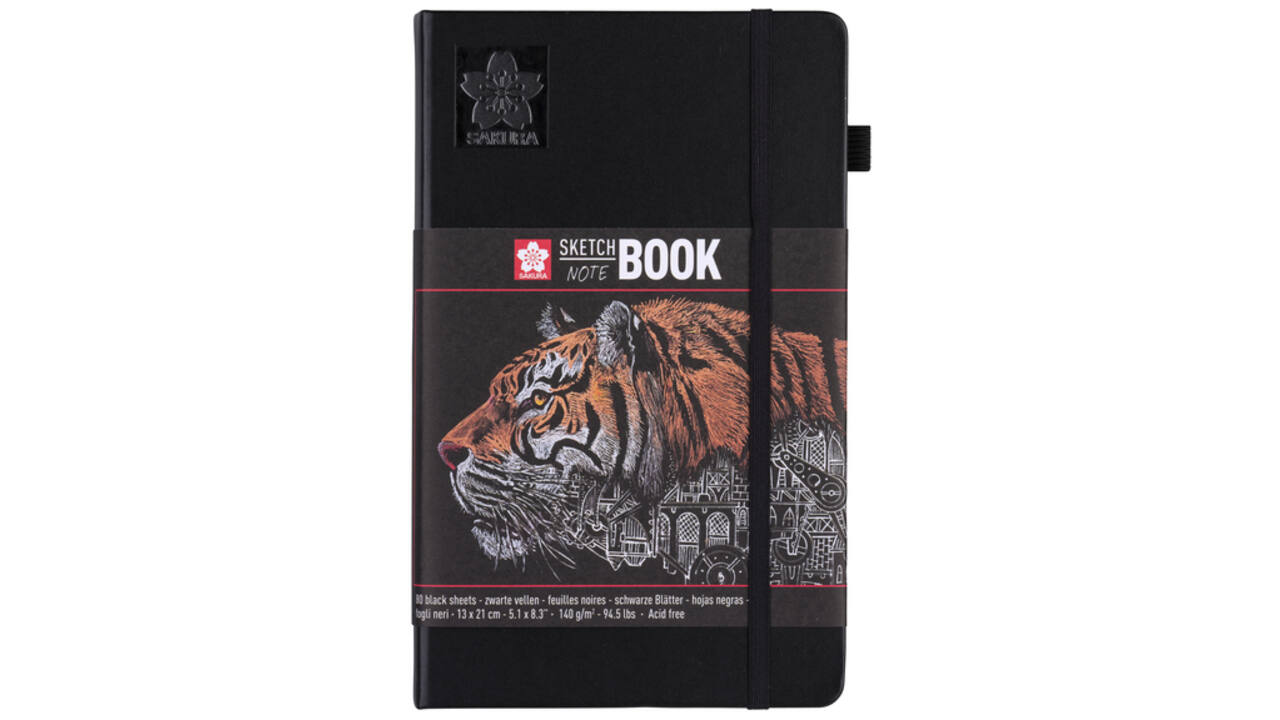 Schets-notitieboek Sakura 13x21cm 140gr 80vel zwart