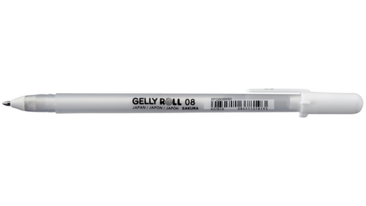 Gelschrijver Sakura Gelly Roll 08 medium 0.4mm wit