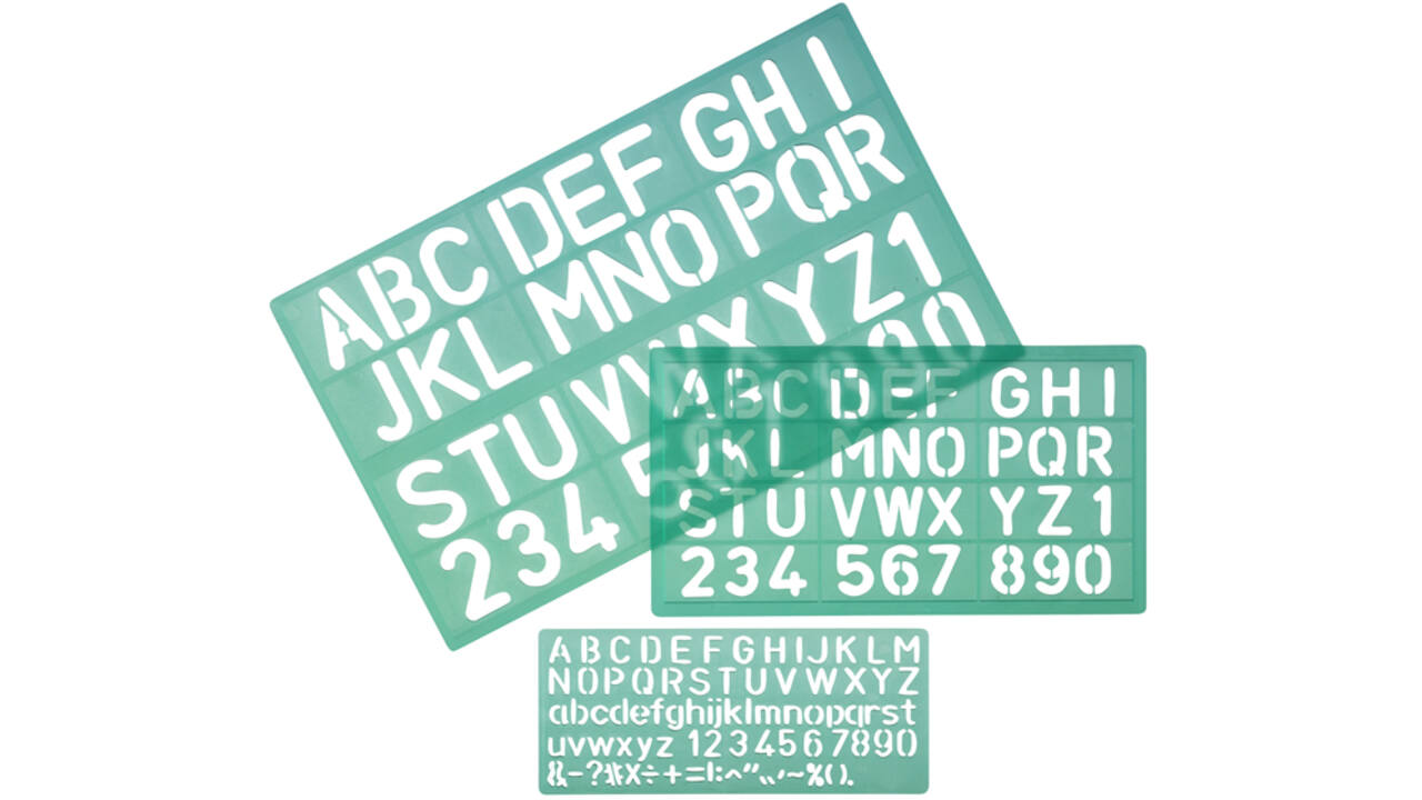 Lettersjabloon Linex hoofletters/letters/cijfers set á 3 stuks