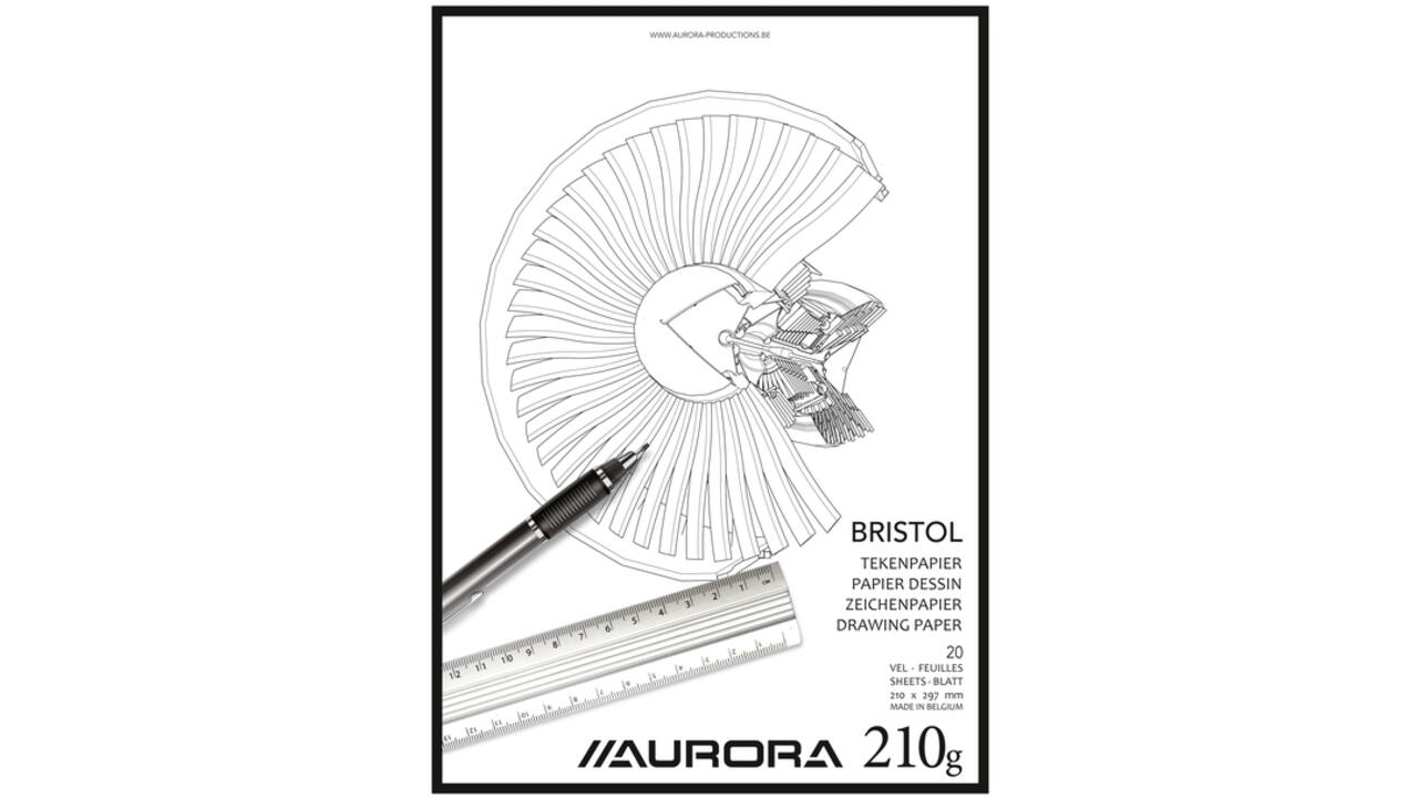 Tekenblok Aurora A4 20 vel 210 gram Bristol papier