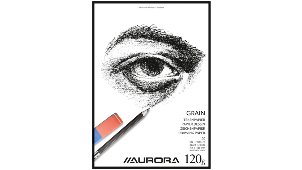 Tekenblok Aurora A4 20 vel 120 gram Grain papier