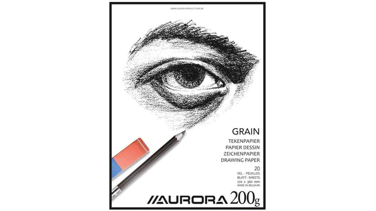 Tekenblok Aurora 27x36cm 20 vel 200 gram Grain papier