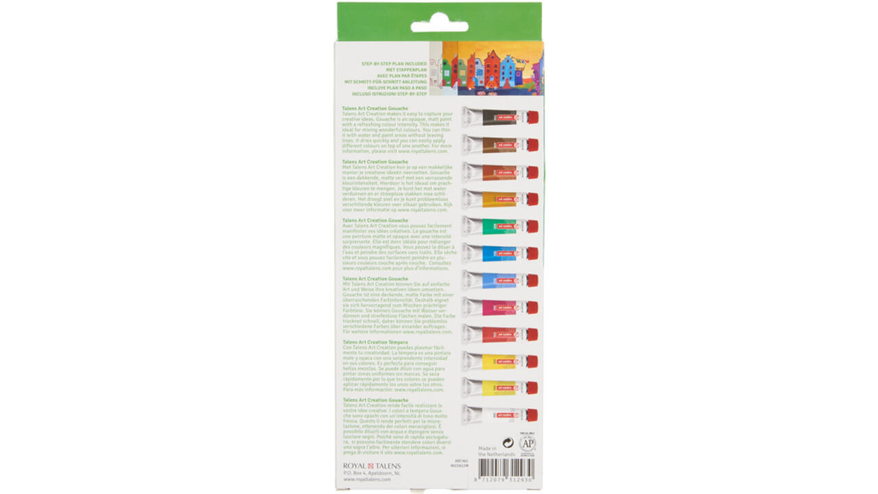 Talens Art Creation gouache set 12 tubes 12 ml