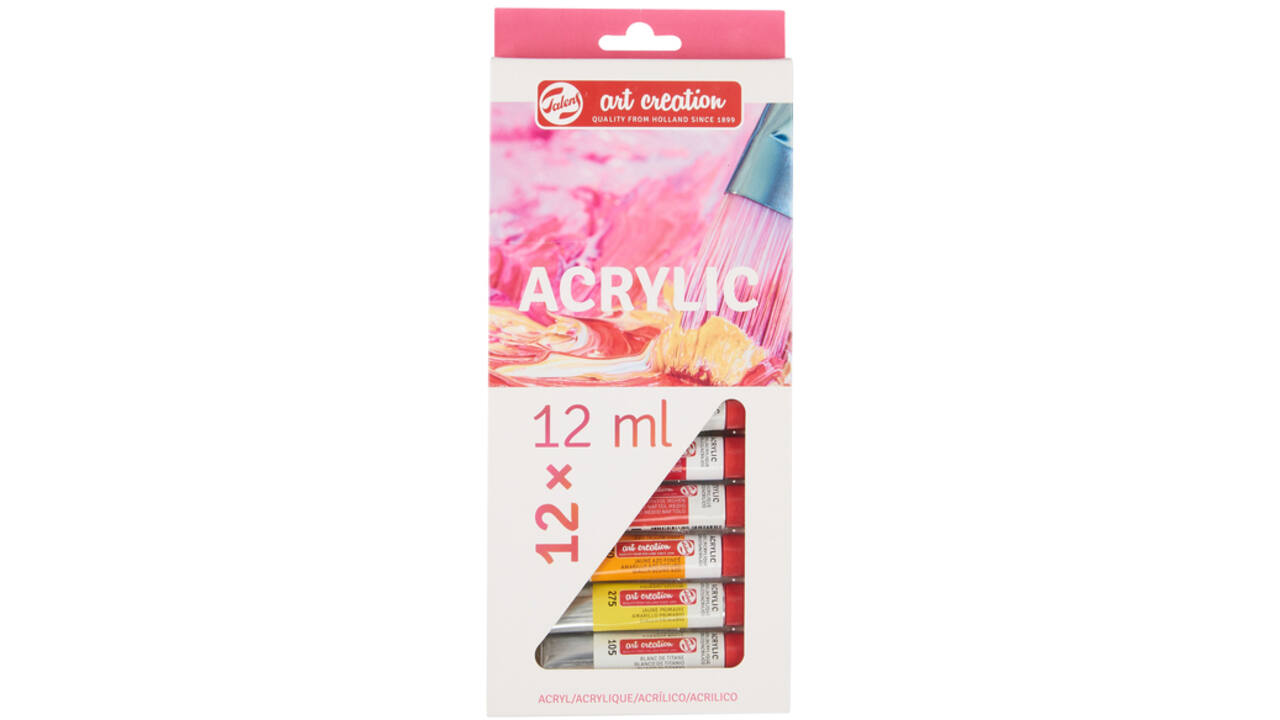 Acrylverf Talens Art Creation met stappenplan 12ml set à 12 kleuren