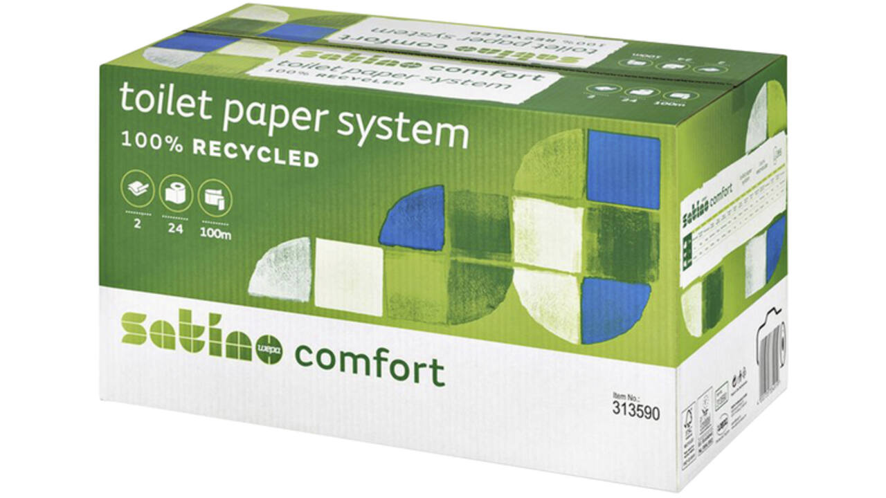 Toiletpapier Satino Comfort JT3 systeemrol 2-laags 724vel wit 317960