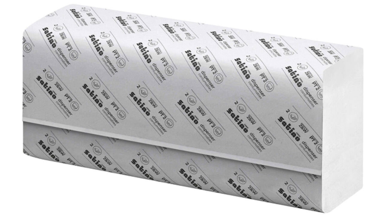 Handdoek Satino Comfort PT2 z-vouw 2-laags 20,6x24cm wit 277330