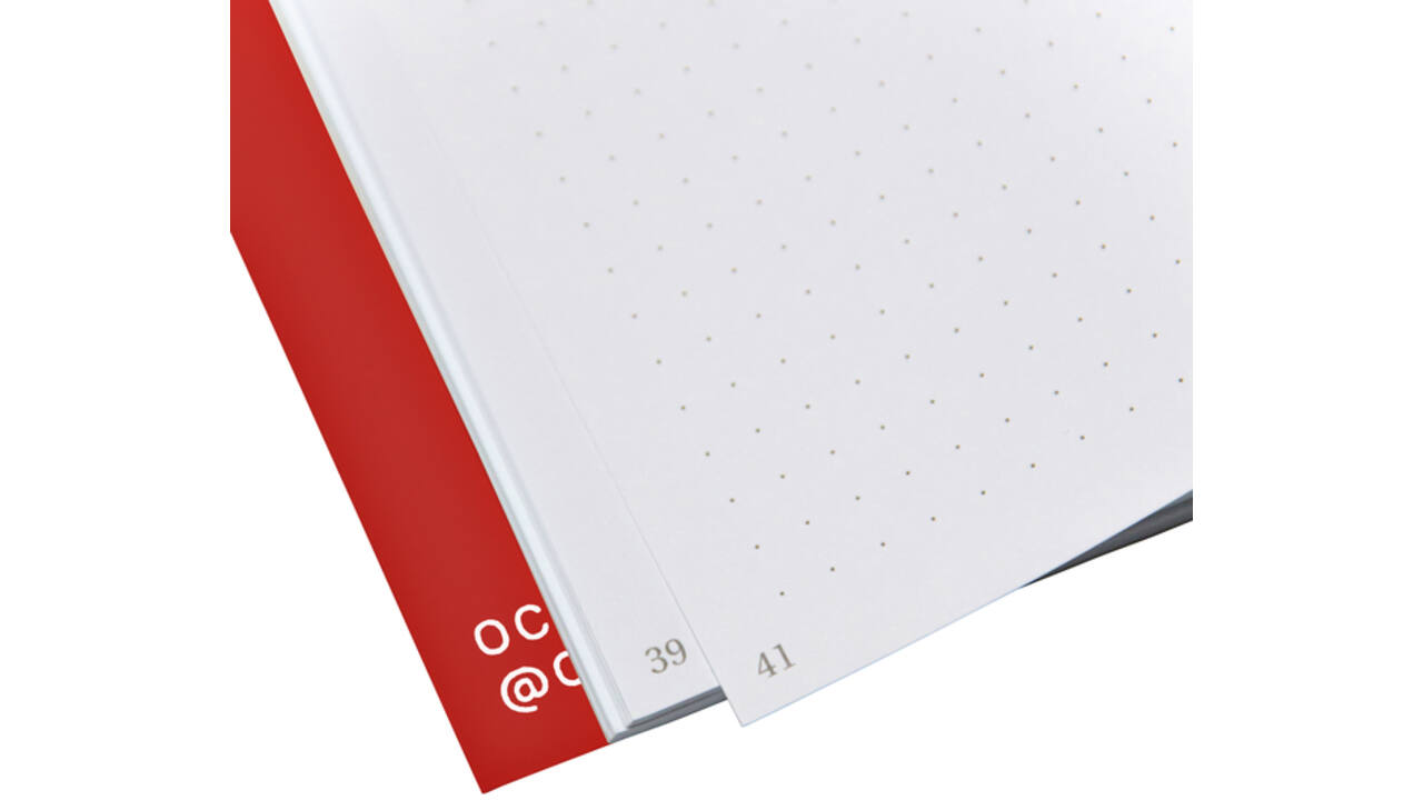 Notitieboek Octàgon DUNNO A5 135x200mm dots rood