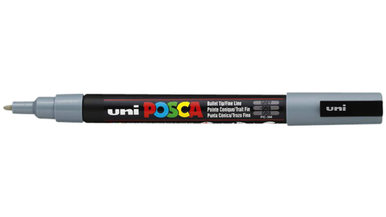Verfstift Posca PC3M fijn grijs