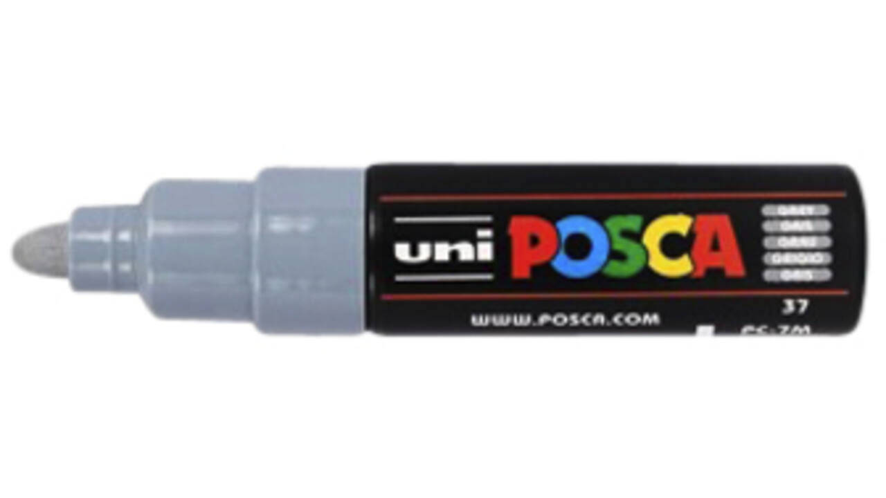 Verfstift Posca PC7M breed grijs