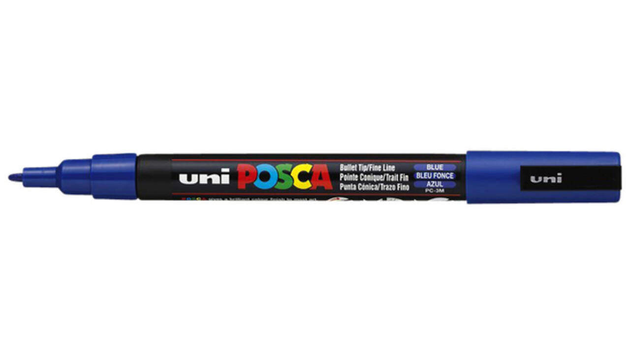 Verfstift Posca PC3M fijn donkerblauw