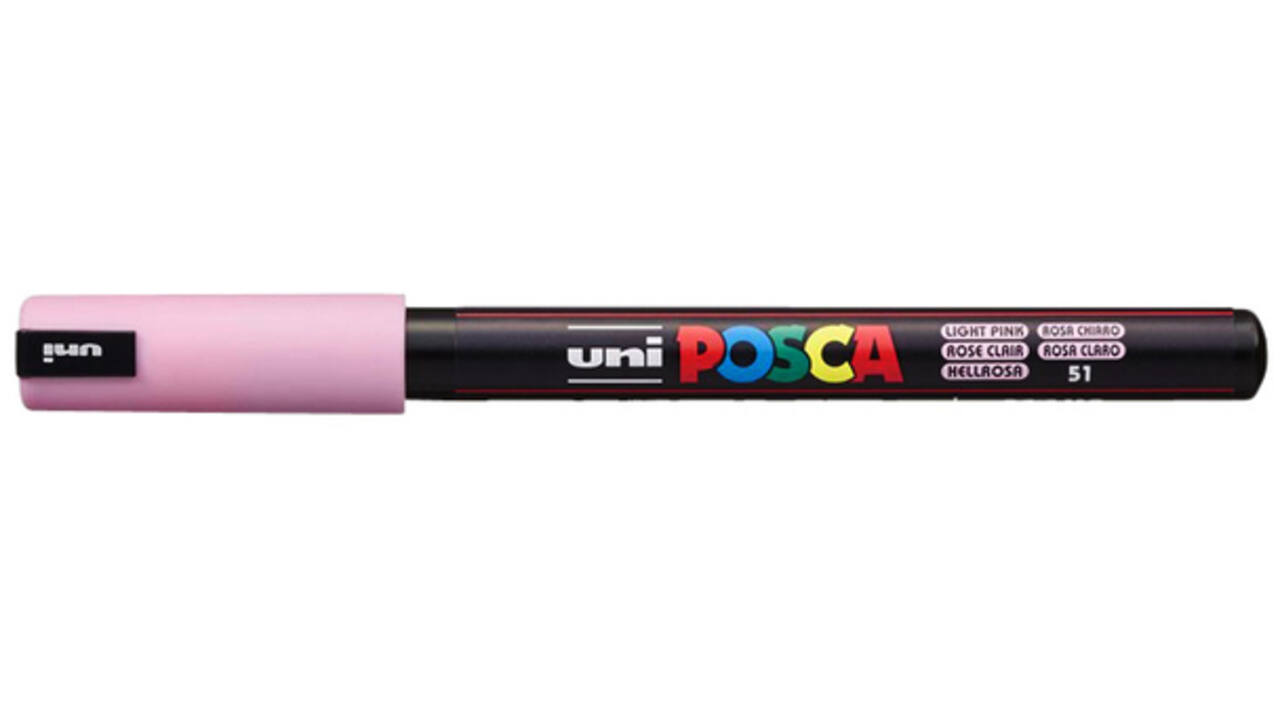 Verfstift Posca PC1MR extra fijn lichtroze