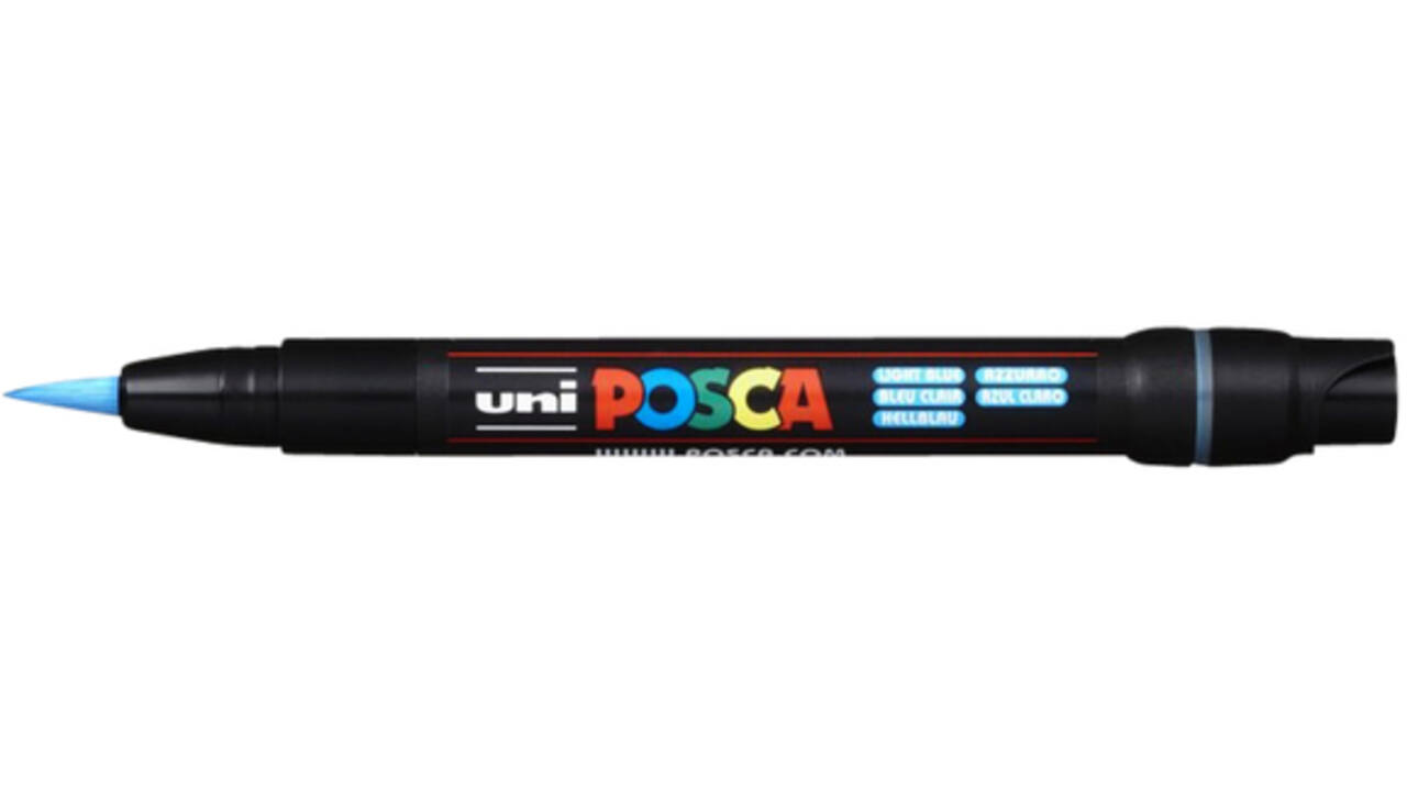 Brushverfstift Posca PCF350 1-10mm lichtblauw