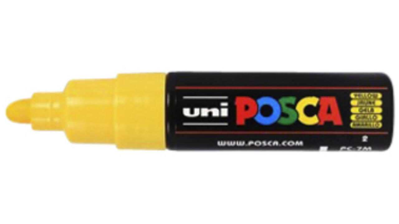 Verfstift Posca PC7M breed geel