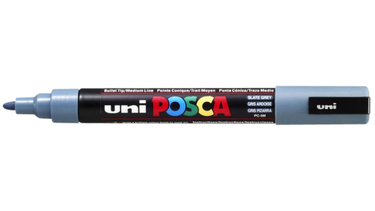 Verfstift Posca PC5M medium leisteengrijs