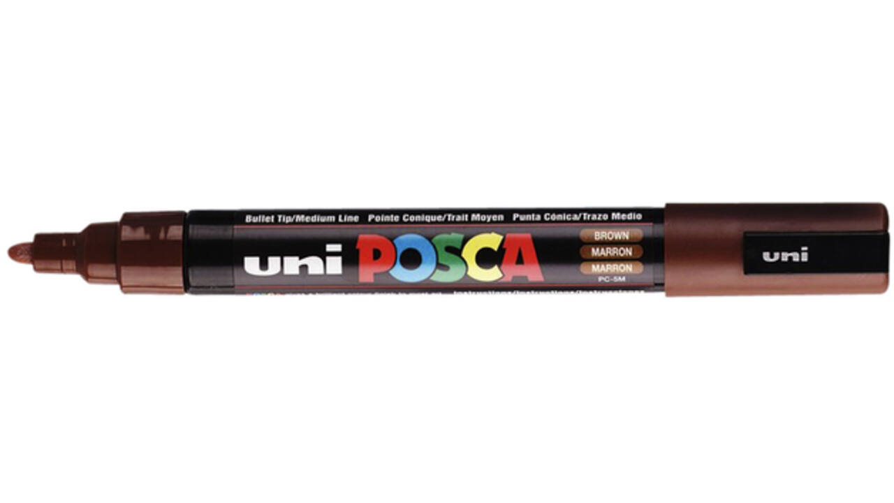 Verfstift Posca PC5M medium bruin