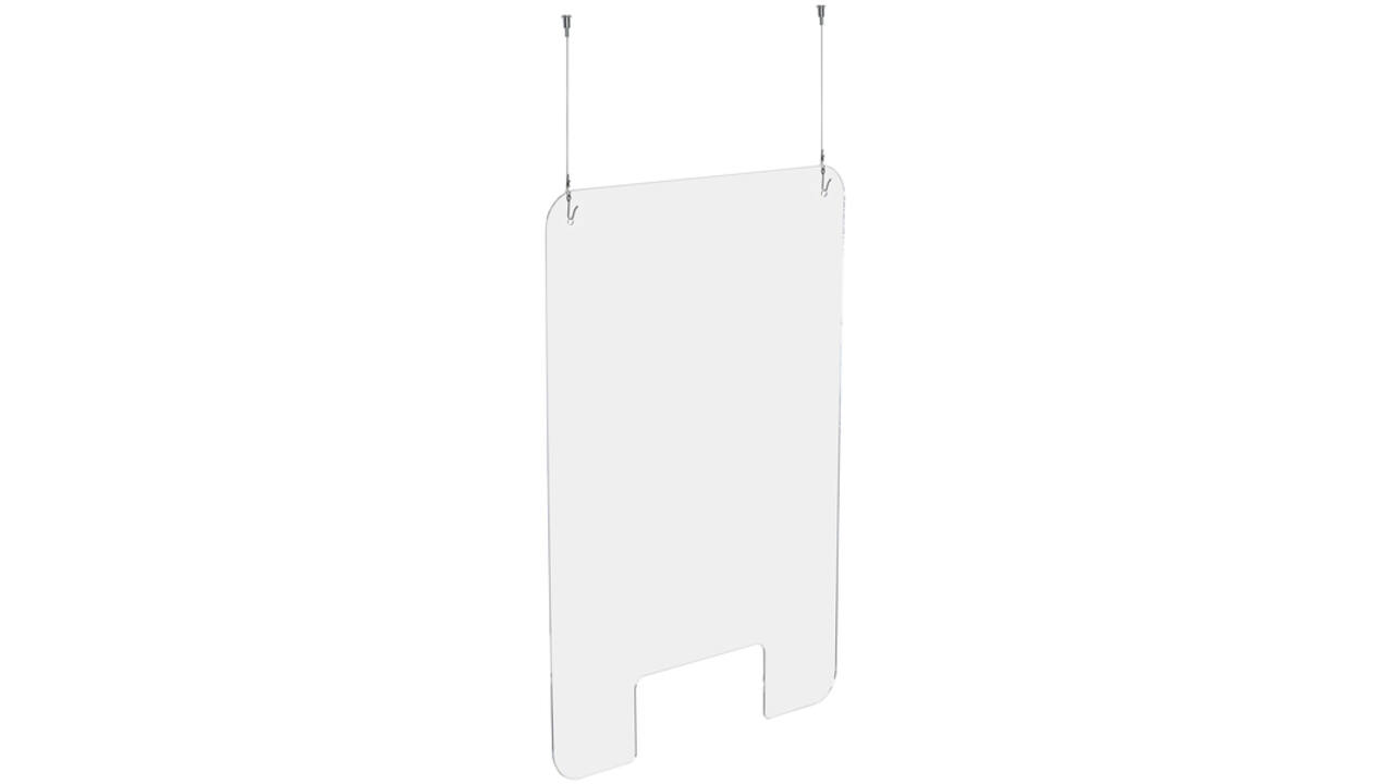 Hygiënescherm Exacompta hangend met opening 100x66cm transparant