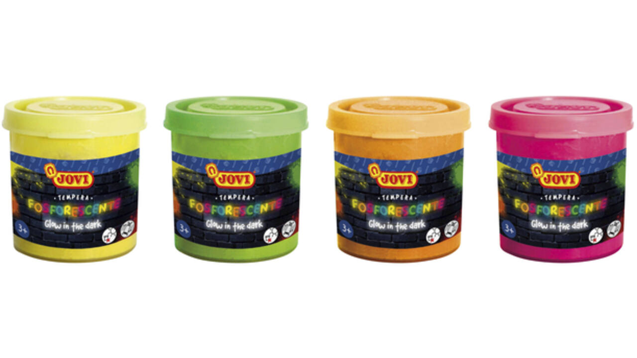 Plakkaatverf Jovi glow in the dark 35ml assorti set à 4 stuks