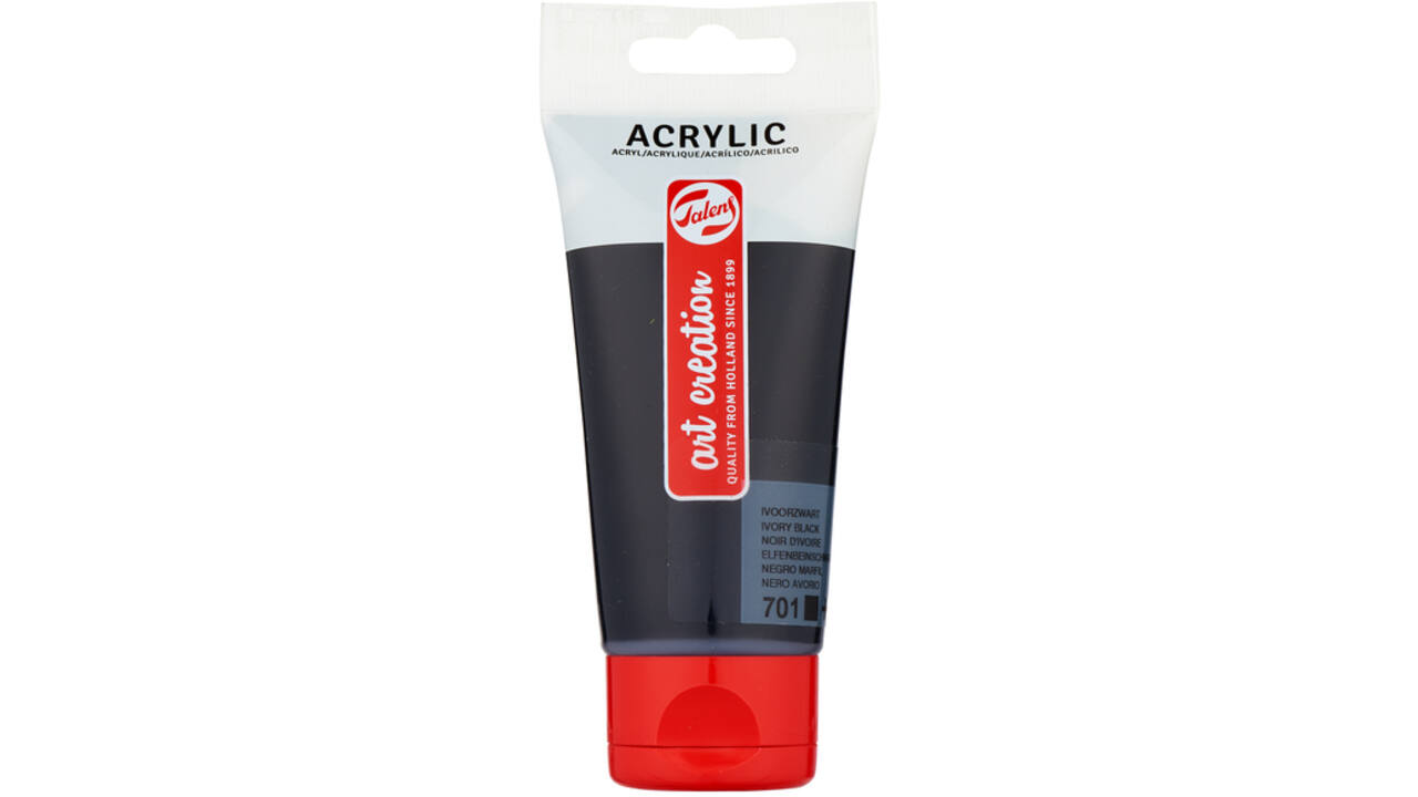 Acrylverf Talens Art Creation 701 ivoorzwart tube à 75ml