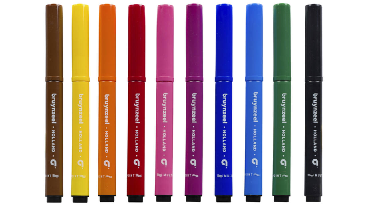 Viltstift Bruynzeel Kids meerpuntig blister à 10 stuks ass