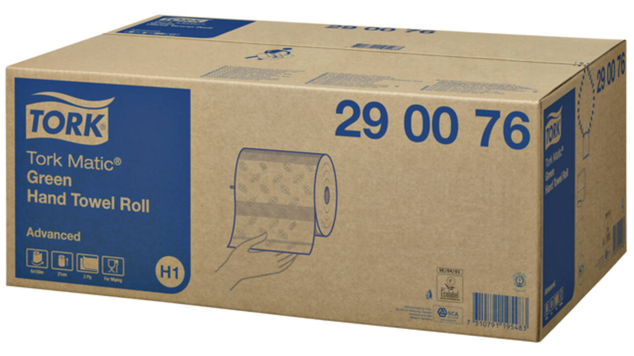 Handdoekrol Tork Matic H1 Advanced 2-laags 150m groen 290076