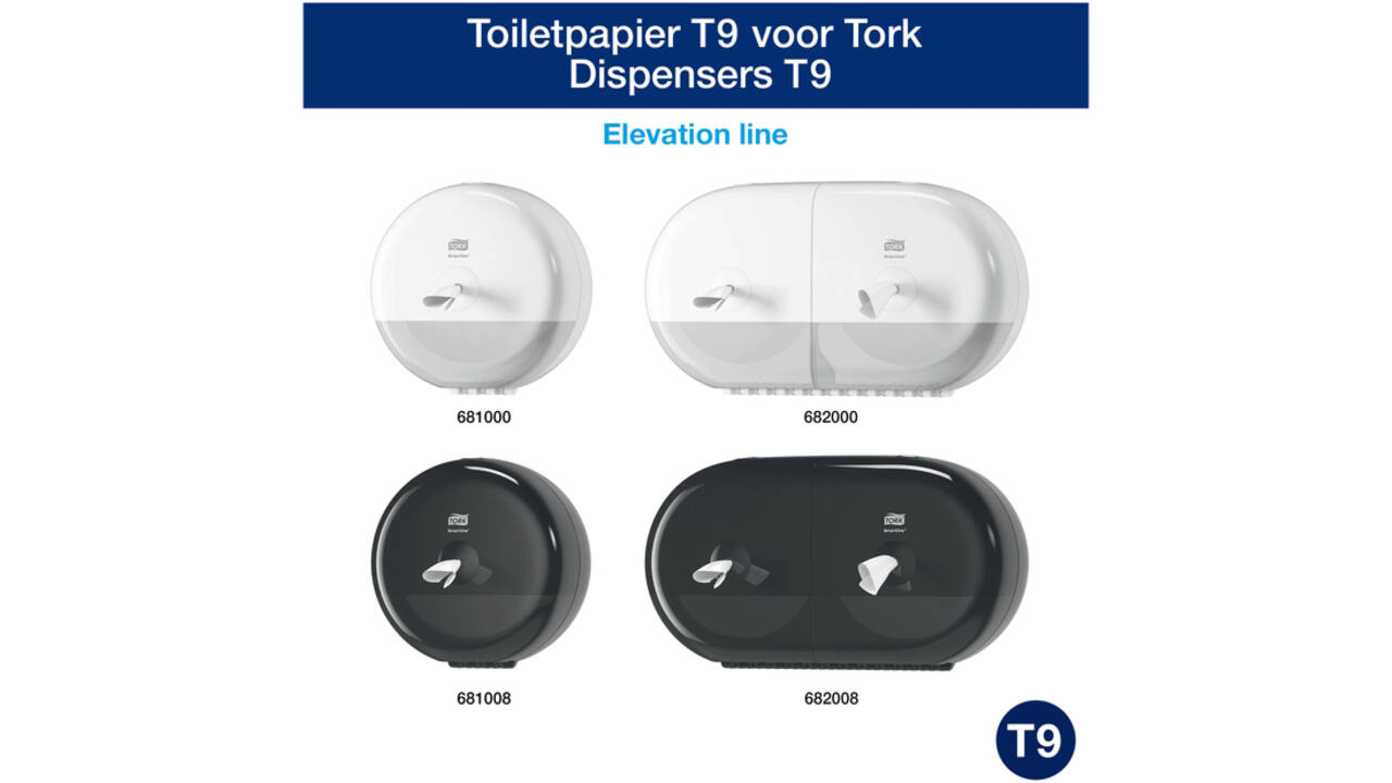 Toiletpapier Tork T9 Advanced SmartOne 2-laags 112m wit 472193