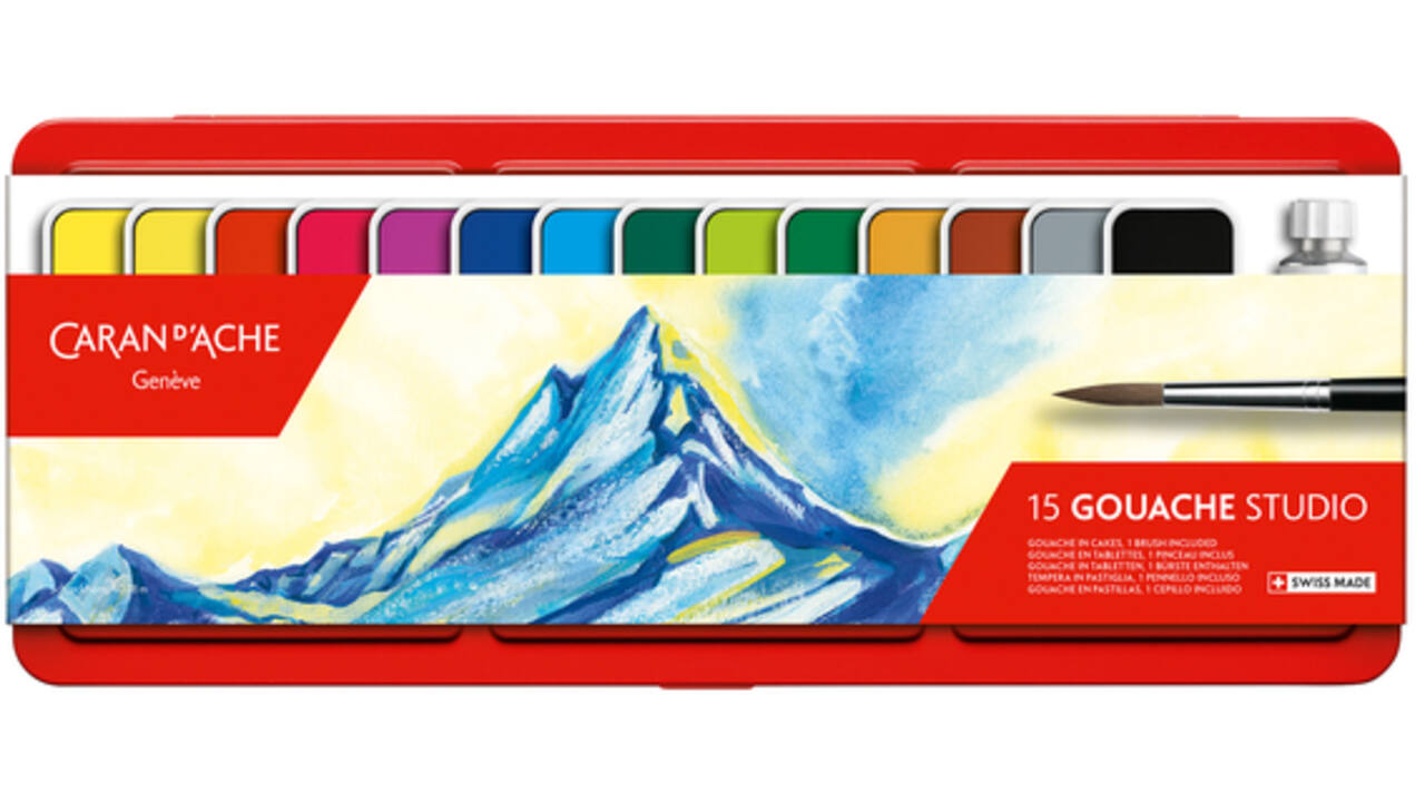 Plakkaatverf Caran d'Ache blik à 15 kleuren
