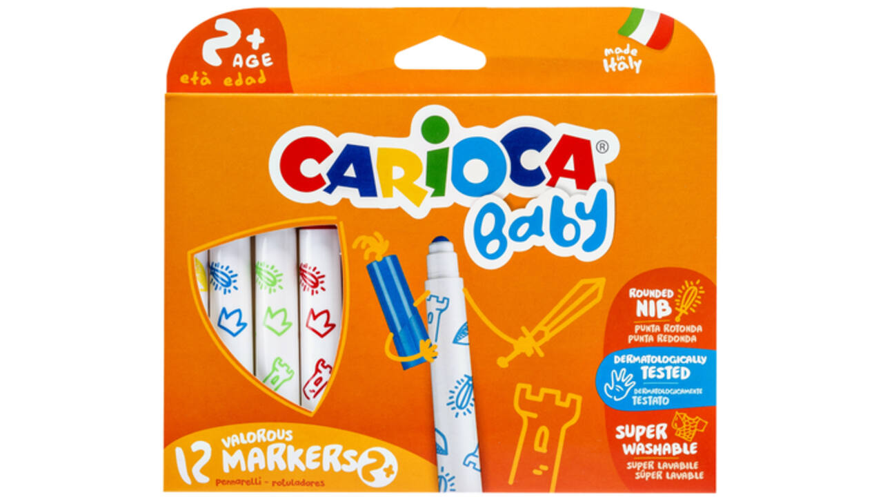 Viltstiften Carioca Baby set à 12 kleuren
