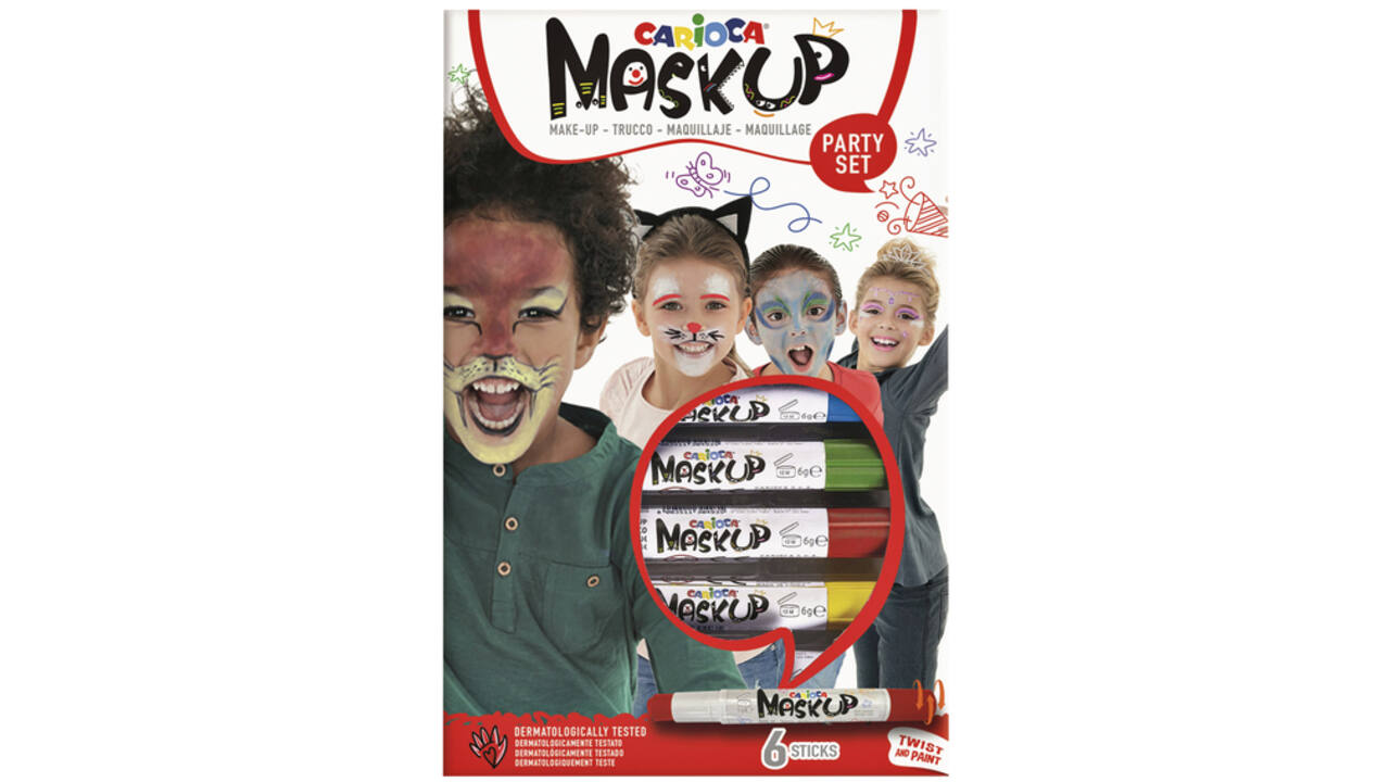 Schminkstift Carioca make-up feest set à 6 kleuren