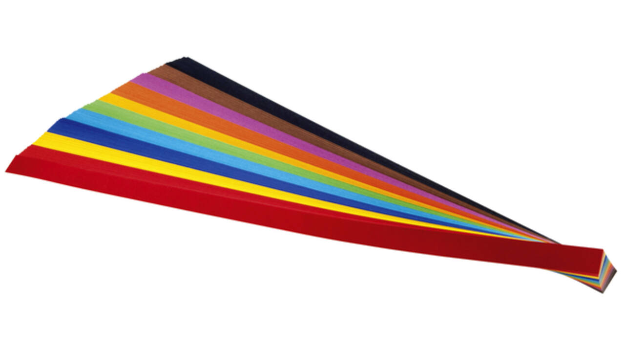 Vlechtstroken Folia 50x1cm 130gr 200 stroken assorti kleuren