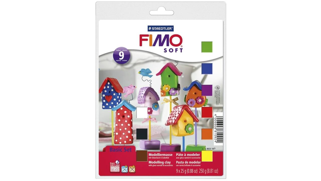 Klei Fimo soft basic halve blokken ass