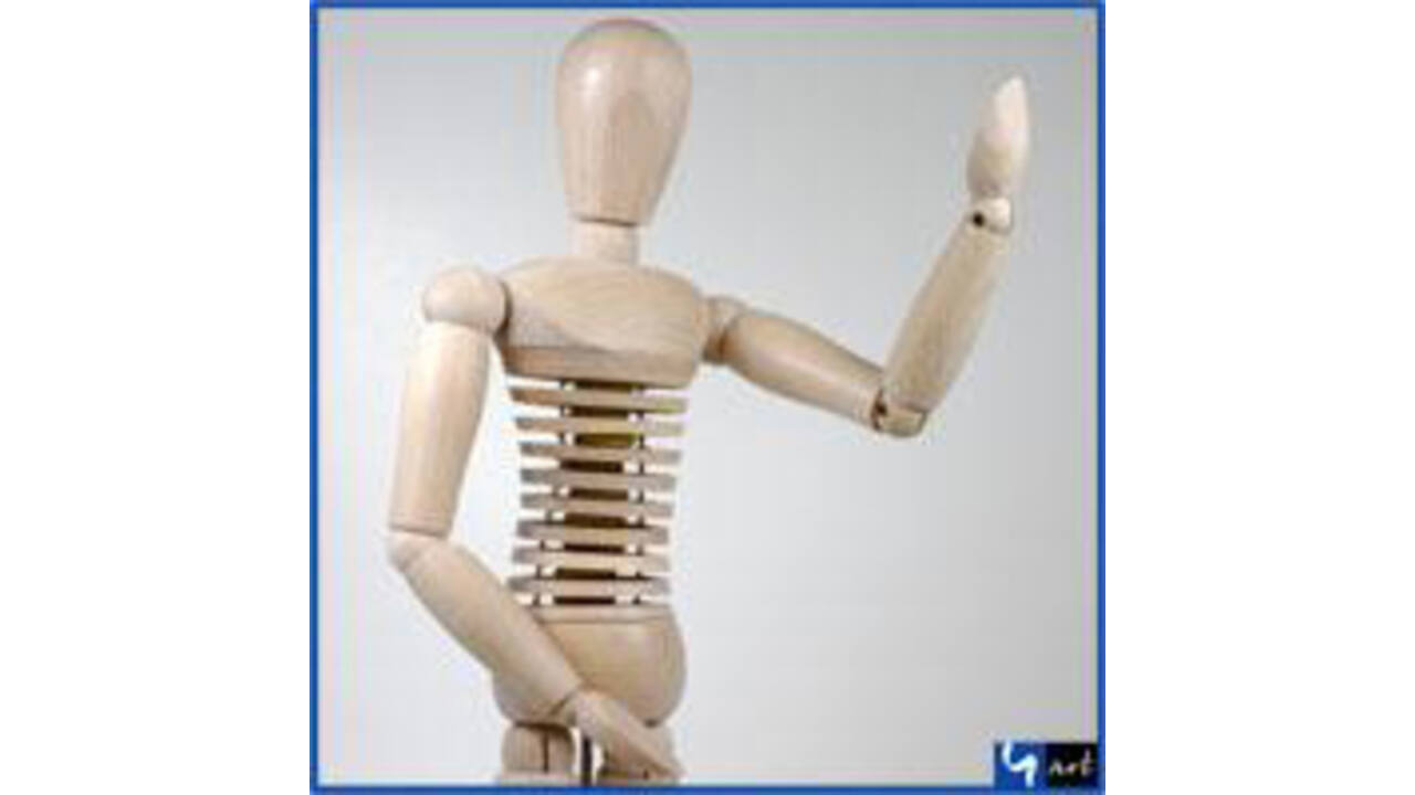 Ledenpop man Conda segmenten buigbaar torso 30 cm naturel