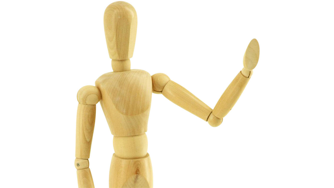 Ledenpop man 30cm ongelakt