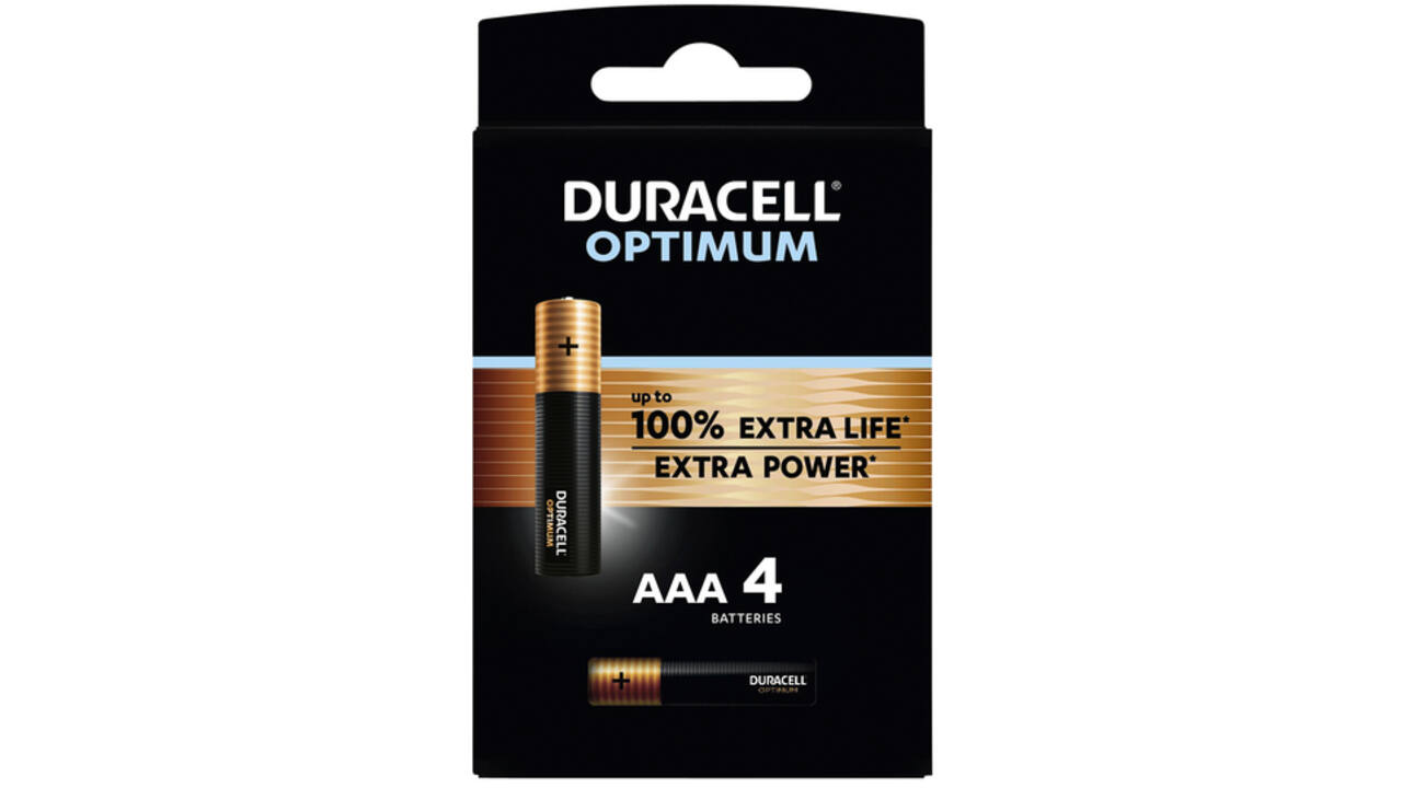 Batterij Duracell Optimum 100% 4xAAA
