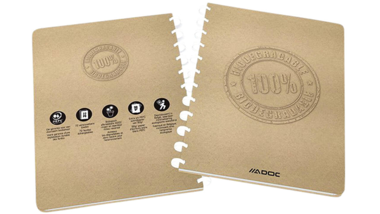 Schrift Adoc BIO A4 lijn 144 pagina's 90gr kraft