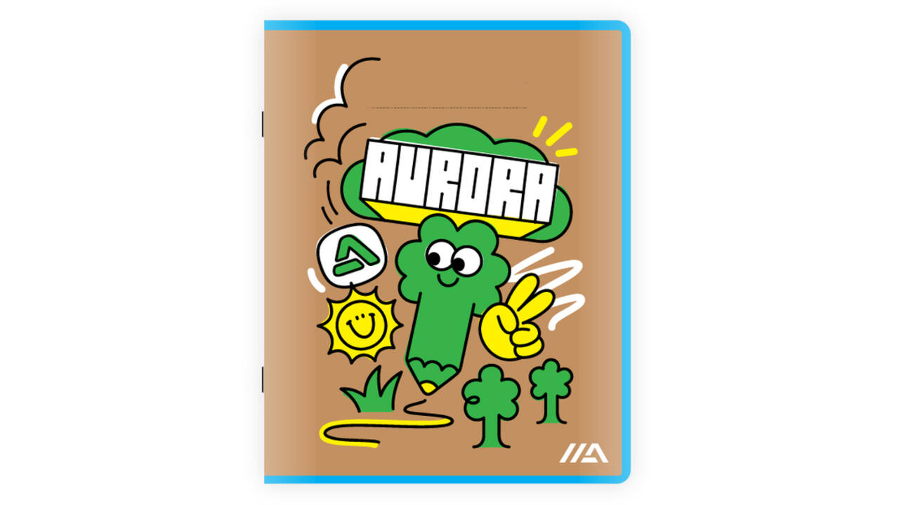 Schrift Aurora A5 ruit 5x5mm 200 pagina's 45gr