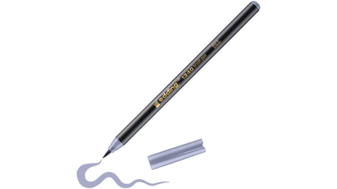 Brushpen edding 1340 zilvergrijs