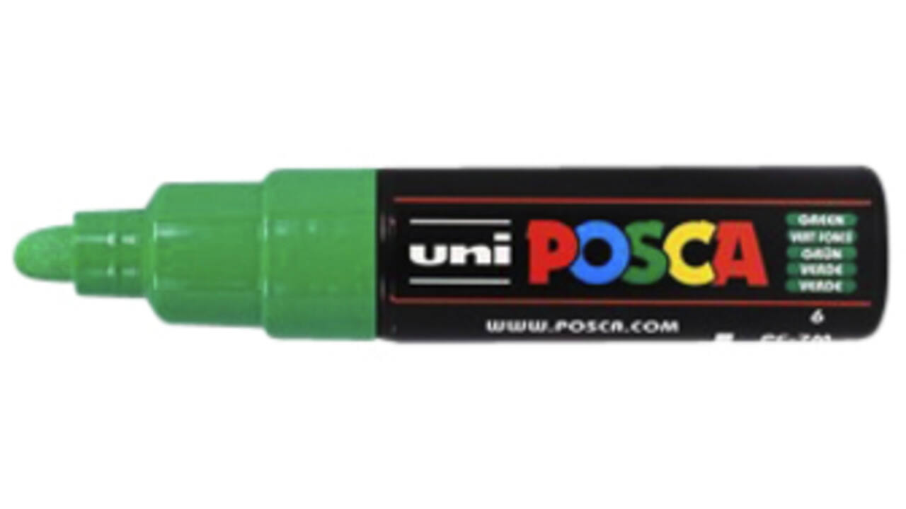 Verfstift Posca PC7M breed donkergroen