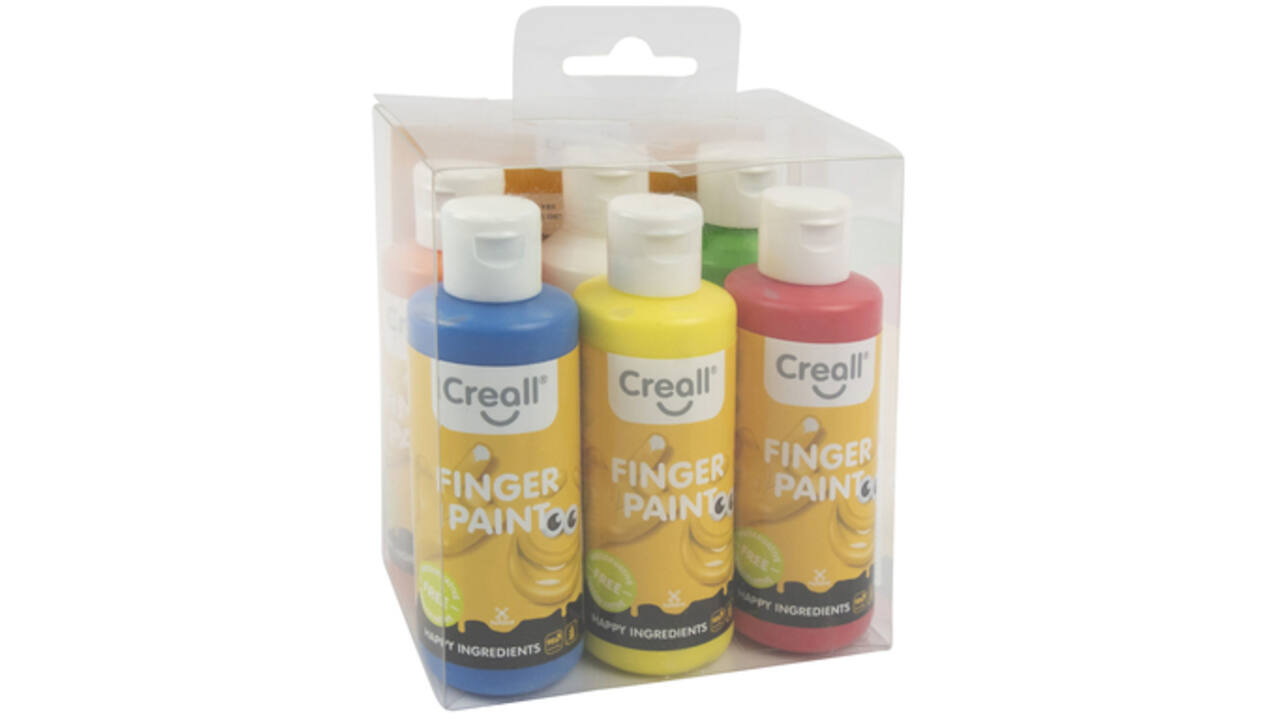 Vingerverf Creall Happy Ingredients 6 kleuren à 80ml