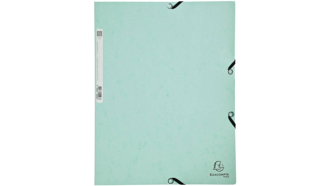 Elastomap Exacompta aquarel A4 3 kleppen 400gr glanskarton groen