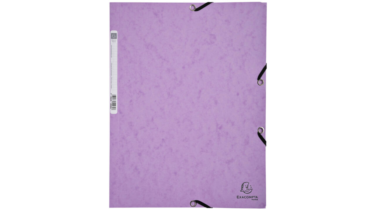 Elastomap Exacompta Aquarel A4 3 kleppen 400gr glanskarton assorti